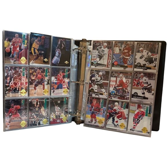 VTG Card Binder w/ Assorted Basketball & Hockey Cards, approx 609 cards - Picture 5 of 13